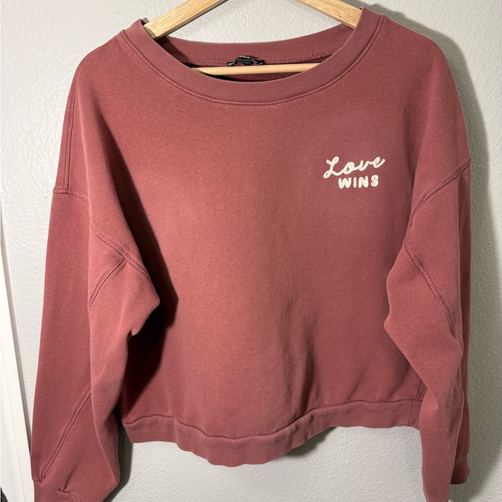 Express Mauve 'Love‎ Wins' Sweatshirt